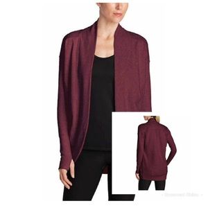 Eddie Bauer Open Front Cardigan in Burgundy